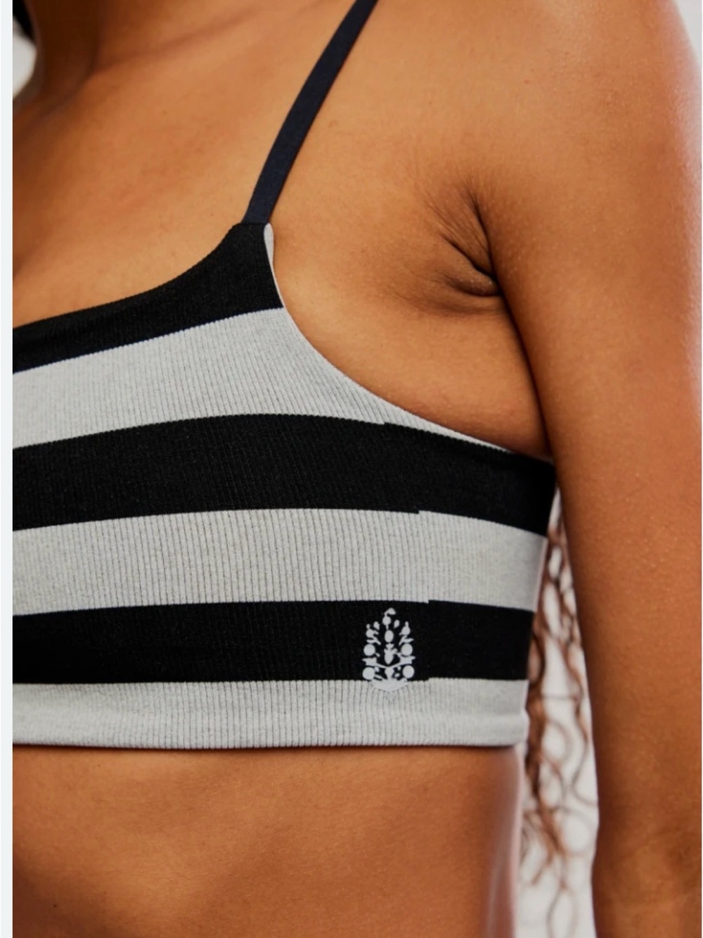 Free People Women's Reversible Black and Gray Tighten Up Bra, Size M - Picture 2 of 9